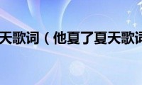 他夏了夏天歌词介绍