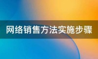 网络销售方法实施步骤